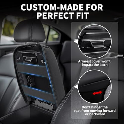 Center Console Cushion Compatible with Toyota Tacoma 2016-2023 Accessories, Premium Leather Arm Rest Cover Pad, Car Middle Console Cover (Black) - size: 2016-2023 Toyota Tacoma