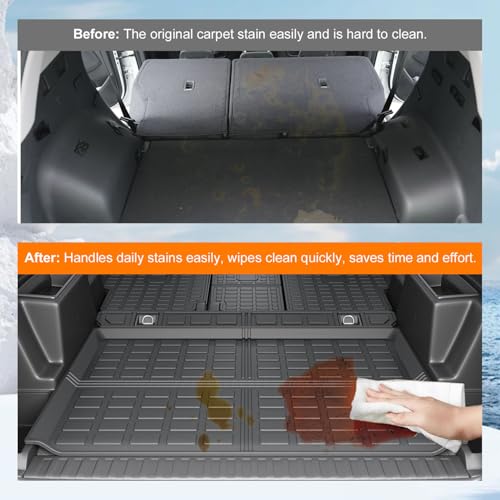 powoq Cargo Mat Compatible with 2010-2024 Toyota 4Runner Back Seat Protector Replacement for 2010-2024 Toyota 4Runner 5 Seater Accessories (Fit W/O Sliding Tray, Rear Backrest Mats+Rear Trunk Mat) - size: Compatible with Toyota 4Runner | 2010-2024