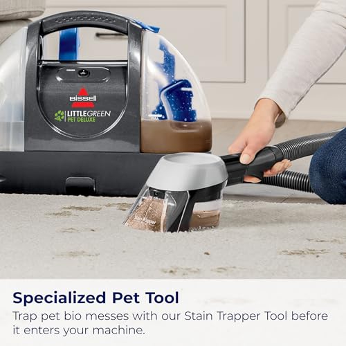 Bissell Little Green Pet Deluxe Portable Carpet Cleaner and Car/Auto Detailer, 3353, Gray/Blue - style: Little Green Deluxe