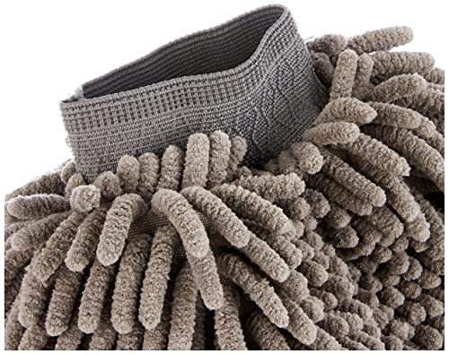 Amazon Basics Absorbent Microfiber Car Wash Drying Mitts, 2 Pack, Gray, 10.44" L x 9.06" W
