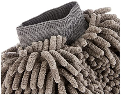 Amazon Basics Absorbent Microfiber Car Wash Drying Mitts, 2 Pack, Gray, 10.44" L x 9.06" W