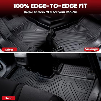 LASFIT Floor Mats for Jeep Cherokee 2015-2018 (Not Fit with Raised Dead Pedal) All Weather TPE Custom Fit Seatback Cargo Mat Car Mats Floor Liners Cargo Liner Black - style: Cherokee 15-23