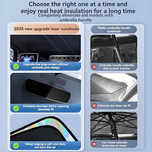 for Honda CRV Windshield Sun Shade - Foldable Windshield Cover Sun Shade CRV 2007-2025 Accessories Protect Car from Sun Rays Overlapping UV Reflective Window Sunshad