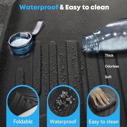 AOMSAZTO Floor Mats Compatible with Toyota Camry 2018-2024: All Weather Camry Rubber Floor Liners & Cargo Mat Set (Not fit AWD or Hybrid Models) - style: 2018-2024 | For Toyota Camry 1st & 2and Row & Cargo