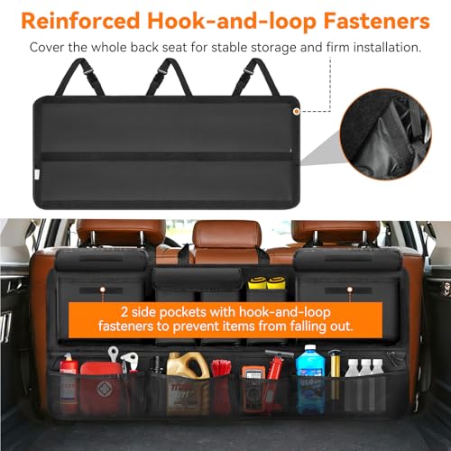 Trunk Organizer for SUV, 43" x 19" Large Capacity Car Organizers and Storage, Backseat Hanging Storage Bag with 10 Pockets, Adjustable & Waterproof Car Interior Accessories for SUV Truck MPV - style: XL