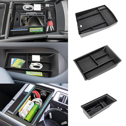 Center Console Organizer Compatible with 2024 2025 2026 VW Volkswagen Atlas Center Console Storage Box Interior Accessories(3PCS Center Console Tray)