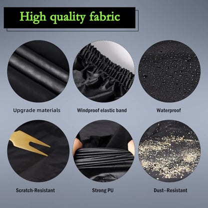 Car Cover Custom Fit for Toyota Tacoma 2005-2025, Waterproof All Weather for Automobiles Full Exterior Cover Rain Sun Snow Protector with Door Zipper Black - size: Custom Fit for Toyota Tacoma