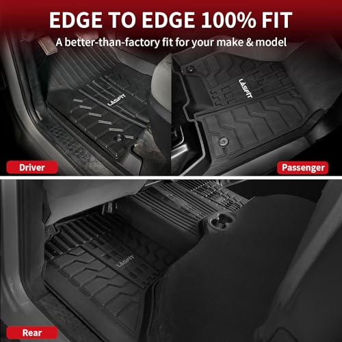 LASFIT Floor Mats 2013-2018 for Dodge Ram 1500/2500/3500 Crew Cab, 2019-2024 for Dodge Ram 1500 Classic Crew Cab 4 Full Size Doors All Weather TPE Custom Fit Car Mats Floor Liners 1st & 2nd Row, Black - style: 1) 1500/2500/3500 | 2013-2018 |Crew Cab Floor