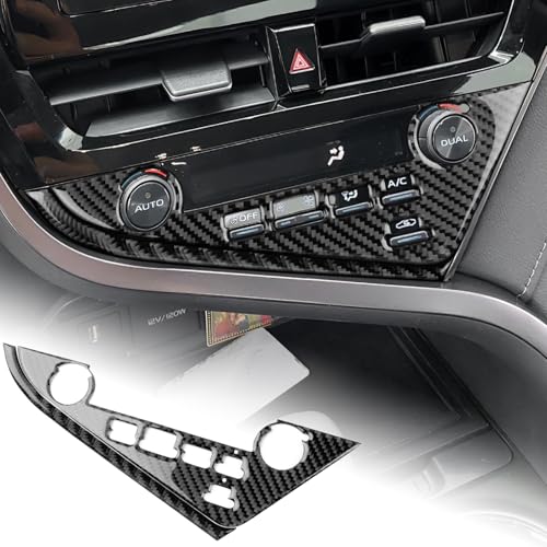 AIRSPEED Carbon Fiber for 2018-2024 Toyota Camry Center Console Button Frame Cover Car Interior Trim Accessories, Black, Type B - color: No Windshield Defogging Button Black