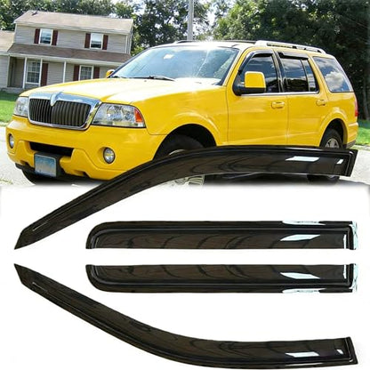 94819 Side Window Wind Deflector Window Visor fit for 2002 - 2010 Explorer (4 - Door)/Mercury Mountaineer, 2003 - 2010 Lincoln Aviator, 4pcs Protective Replacements Rain Guards Set - size: 94819