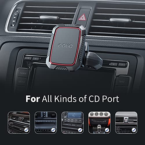 OQTIQ Magnetic CD Phone Car Mount for Car CD Player, Built-in 6 Strong Magnets, Compatible with iPhone 17 16 15 14 13 12 Series,Samsung Galaxy, LG, and More, Secure Mounting with Anti-Slip Pads - color: Black-Red