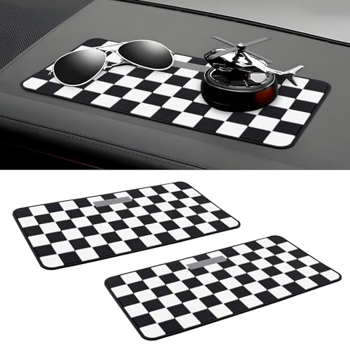 Wuyaoyao 2PCS Car Dashboard Anti Slip Mat, 12.2"×8.3" Non-Slip Dashboard Sticky Pad, PVC Car Dash Gripping Mat, Multifunctional Auto Grip Mat for Phones Sunglasses Keys Electronic Devices (White) - color: White