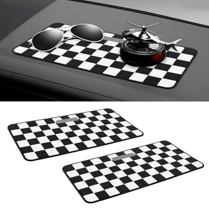 Wuyaoyao 2PCS Car Dashboard Anti Slip Mat, 12.2"×8.3" Non-Slip Dashboard Sticky Pad, PVC Car Dash Gripping Mat, Multifunctional Auto Grip Mat for Phones Sunglasses Keys Electronic Devices (White) - color: White