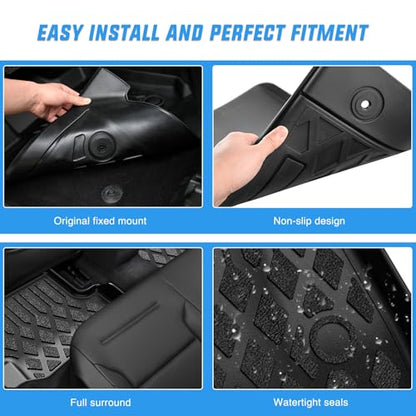 Nilight TPE Floor Mats for Chevy Express GMC Savana 1500 2500 3500 2015 2016 2017 2018 2019 2020 2021 2022 2023 2024 2025 All Weather Custom Fit Heavy Duty Floor Liners - color: 2015-2025 Chevy Express GMC Savana