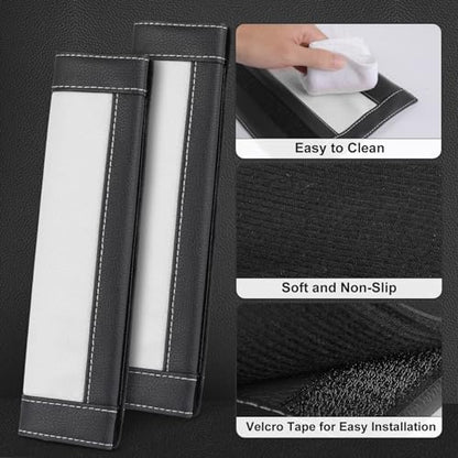 SEG Direct Black and White Seat Belt Pads Pack of 2 - color: White