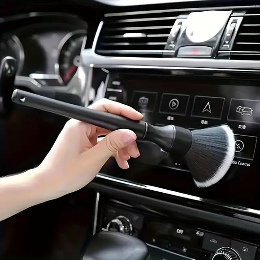 Car Interior Detail Brush Soft Bristle Plastic Handheld No Battery Cleaning Tool for Dashboard Vents Console and Electronics, Black, Long - color: Black, size: Long