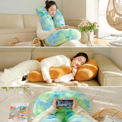 FHSGGP Travel Pillow Car Travel Sleep Support Pillow 2-in-1 Lap Pillow and Car Pillow with Neck and Body Support for Adults and Kids on Long Trips Kids Travel Pillow Black - color: E-black
