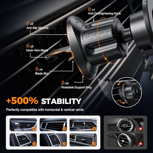 Vent Clip Mount for Garmin GPS – Air Vent Holder Compatible with Garmin Drive, DriveSmart, Nuvi, Dezl, Zumo Series – 360° Adjustable, Secure & Easy to Install - style: New Version (1 Pack)