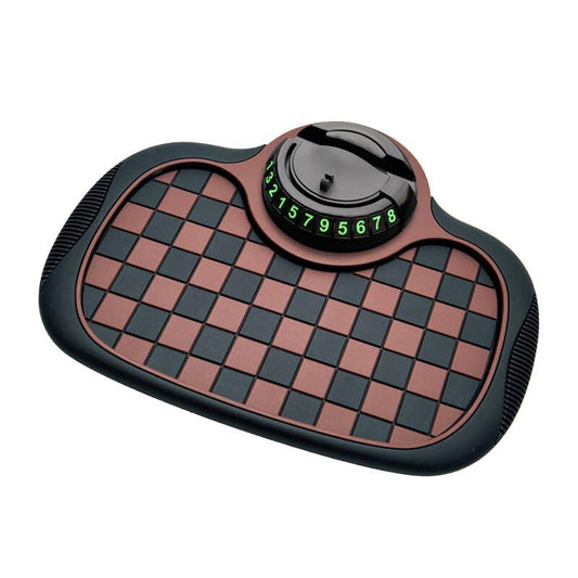 Multifunction Car Anti Slip Mat, 360° Rotatable Phone Holder Dashboard Pad with Temporary Parking Number Rotatable Car Anti Slip Mat Phone Holder