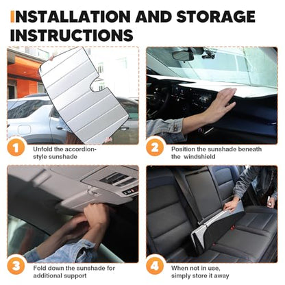 KUST Windshield Sun Shade for Toyota RAV4 2019-2025 Foldable Thicken Window Sunshade UV Protection Keep Cool Sunshield Easy Install Sun Visor Accessories Aluminum Film - size: FOR | Thickened Toyota RAV4 2019-2025