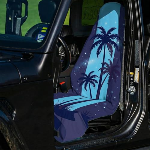 2 Pack Car Seat Towel Covers, Sweat-Proof Microfiber Seat Protectors for Gym, Running, Beach & Workout, Breathable Quick-Dry, Machine Washable, Night Palm Tree Print, Universal Fit - color: Night Palm Tree