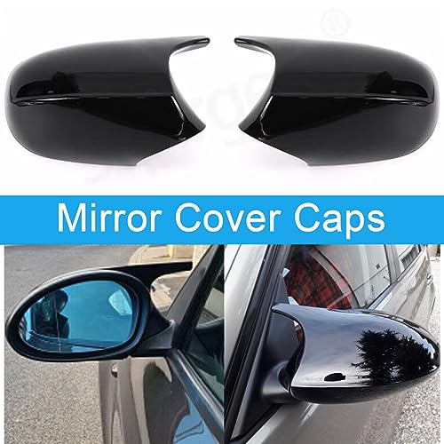Side Mirror Cover Caps Compatible with BMW E90 E91 2005-2007, E92 E93 E81 E82 E87 E88 Pre-LCI Door Rearview Mirror Cap Replacement for 328i 325i, Gloss Black - size: Gloss Black, style: 05-07 E90