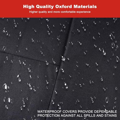 Flying Banner AquaShield car seat Covers Set Waterproof Water Resistant arm Rest Shoulder Seatbelt Compatible Truck Protectors Universal Non Slip (Solid Black, 1 Driver + 2 Passanger) - color: Solid Black, size: 1 Driver + 2 Passenger
