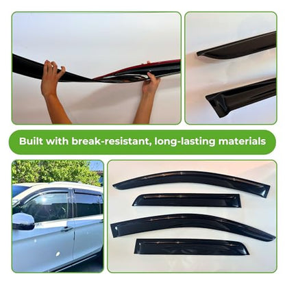 IG Window Visors Fit for 2007-2014 Ford Edge, Out-Channel Rain Guards Vent Wind Deflectors 4PC, Car Accessories for 2007-2015 Lincoln MKX - size: 2007-2014 Edge & 2007-2015 MKX