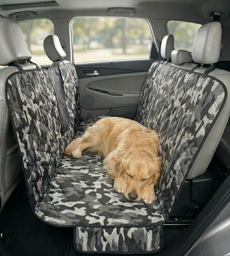 4Knines Dog Floor Hammock Cover for Crew Cab Trucks with Fold Up Seats – Waterproof Non-Slip Truck Seat Cover for Dogs, Protects Floor & Seat Backs (Passenger Side Split, Camo) - color: Camo, size: Passenger Side Split