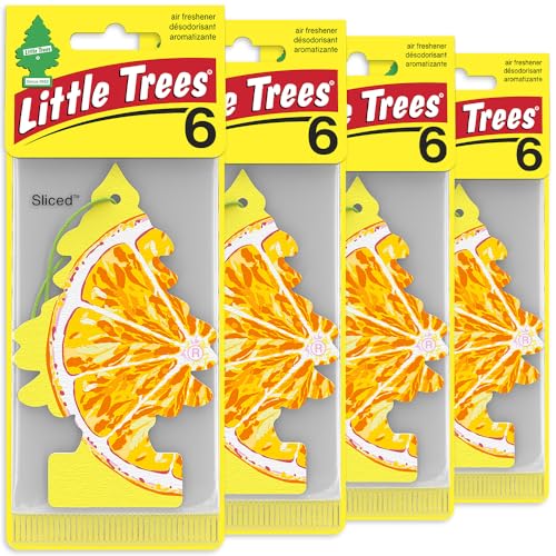 LITTLE TREES Car Air Freshener | Hanging Tree Provides Long Lasting Scent for Auto and Home | 24 Air Fresheners |Sliced - color: Sliced