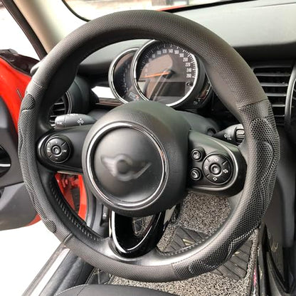 PINCTROT Large Size Comfy Grip Steering Wheel Cover, Anti-Slip Design, 15.5-15.75 Inch(Silicone Black) - color: 1.Black, size: Large Size[15 1/2''-15 3/4'']