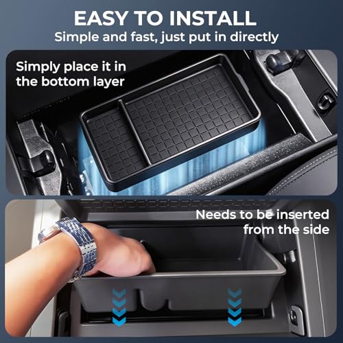 Center Console Organizer Storage Box & Armrest Bottom Mat for Toyota RAV4 2026, Interior Accessories Armrest Insert Tray Storage Box for 2026 RAV 4, Black - style: 12) Fits for Toyota RAV4, B