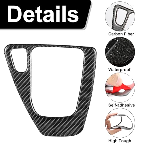 WINKA Car Gear Shifter Panel Cover Compatible with BMW E90 3 Seires Gear Shift Knob Frame Trim Carbon Fiber Interior E92 E93 325i 328i 330i 335i 2006-2012 Gear Box Shifter Panel for Car Accessories