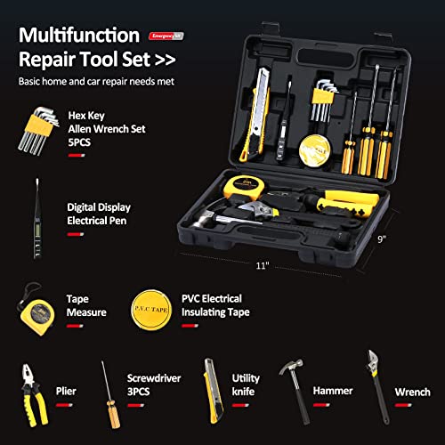 Vetoos Car Roadside Emergency Kit with Jumper Cables, Auto Road Side Safety Kit for Vehicles - with Premium Carry Bag, Repair Tool Set, for Men, Women, Teenagers - style: with Tool Set