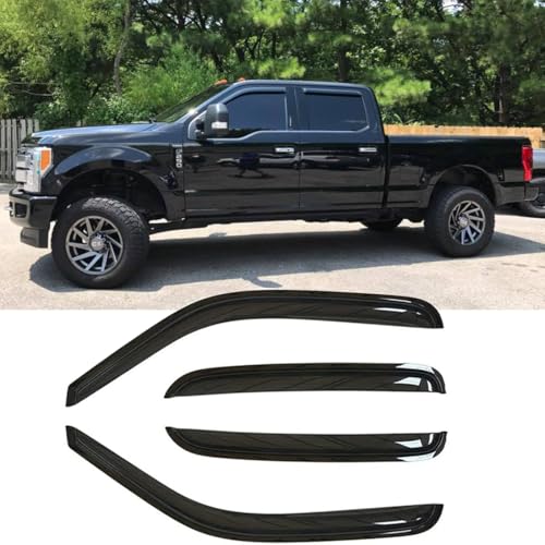 Side Window Wind Deflector, 4pcs Out-Channel Rain Guards,Window Visor fit for 2007-2014 Chevy Silverado/GMC Sierra 1500/2500HD/3500HD Crew Cab, 07-14 Yukon XL/Suburban/Avalanche 94515 - size: 07-13 Crew Cab（Full Rear Door)