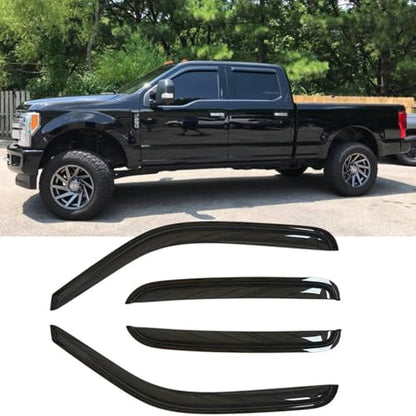 Side Window Wind Deflector, 4pcs Out-Channel Rain Guards,Window Visor fit for 2007-2014 Chevy Silverado/GMC Sierra 1500/2500HD/3500HD Crew Cab, 07-14 Yukon XL/Suburban/Avalanche 94515 - size: 07-13 Crew Cab（Full Rear Door)