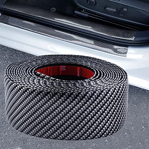 Automotive Door Entry Guard Car Door Sill Protector Anti-Collision Strip Rubber Waterproof Protection Strip for Most Car (3CM Width, Carbon, 1M Length) - color: Carbon, size: 1M Length, style: 3CM Width