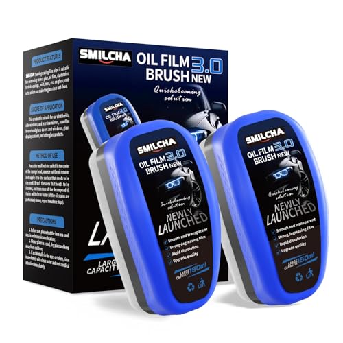 New Upgrade 3.0 Automotive Oil Film Cleaning Brush for Car Windows - Clear Vision Windshield Cleaner with Anti-Rain & Anti-Fog Coating for Improved Clarity and Safer Driving (2PCS) - size: XL