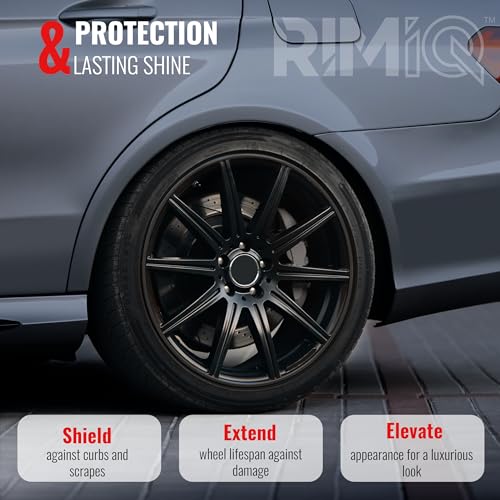 RIMiQ PROTECTiQ Universal Wheel Protection - 1/4" Trim Easy to Apply with Automotive 3M Tape. 6 Colors - Fits Up to 24" Rims - Including Tesla - Black - color: Black, size: Protectiq