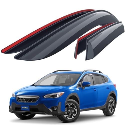 Goodyear Shatterproof Window Deflectors for Subaru XV Crosstrek 2018-2023/Impreza 2017-2023, Tape-on Rain Guards, Window Visors, Vent Deflector Visor, Car Accessories, 4 pcs. - GY003233LP - color: For XV Crosstrek 18-23/Impreza 17-23