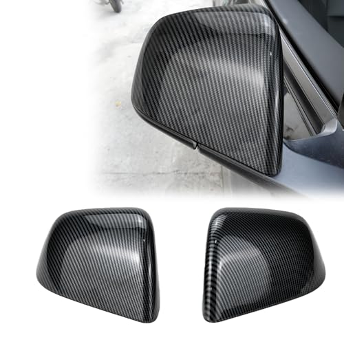 Side Mirror Caps Cover Compatible with Tesla Model Y 2021 2022 2023 2024 Gloss Carbon Fiber Mirror Covers - color: Model Y Gloss Carbon Fiber Mirror Covers