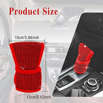 Bling Auto Gear Shift Knob Cover, Car Knob Gear Stick Protector with Crystal Glitter Bling Rhinestones, Universal Car Interior Decor Accessories for Girls, Lady