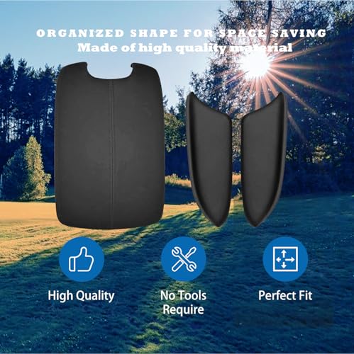 Compatible with Center Console Lid Armrest Honda Accord Replacement Cover 2008 2009 2010 2011 2012 Center Console Cover (Black(Center & Front)) - color: Black(Center & Front)