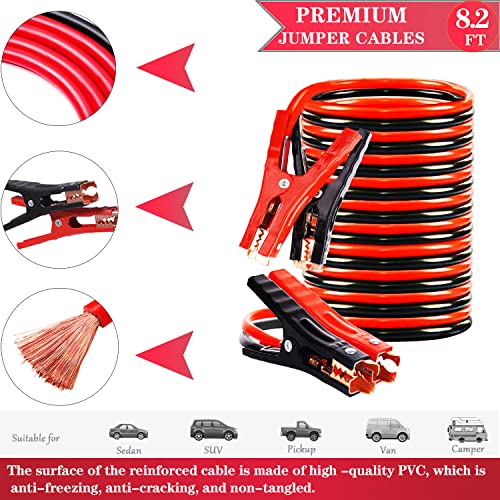 LIANXIN Roadside Emergency Car Kit-Safety Car Kit Car Emergency Kit with Jumper Cables Roadside Assistance Kit, Tow Rope, Safety Hammer, Reflective Warning Triangle,Car Tool Kit - color: Black