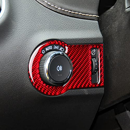 Car Headlight Switch Sticker Carbon Fiber Decal Interior Trim for Chevrolet Camaro 2010 2011 2012 2013 2014 2015 Accessories - color: Headlight Switch