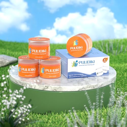 PULIDIKI Car Cleaning Gel for Car Cleaning Putty Car Putty Auto Detailing Tools Car Slime Cleaner Dust Cleaning Gel for Car Interior Cleaner Car Accessories Keyboard Cleaner Orange, 4 Pack (160g Each) - size: Orange 4 Jars (640g total)