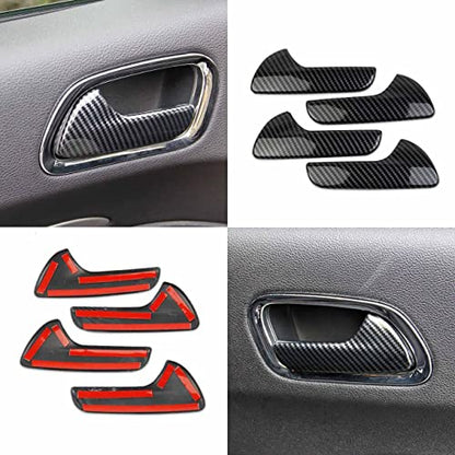 crosselec Carbon Fiber Inner Door Handle Cover Trim for Dodge Durango 2011-2022