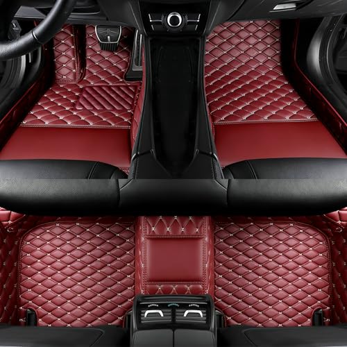Customize All-Weather Protection Luxury Leather Floor Mats for Cars, SUVs, and Trucks According to Automotive Model (3D Wine Red Floor Mats) - color: 3D Wine Red Floor Mats