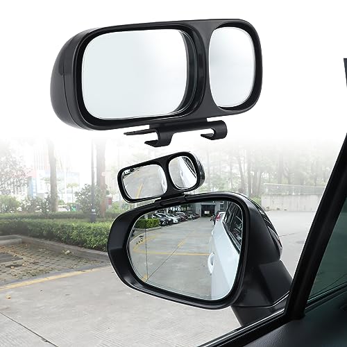 LivTee Blind Spot Mirror, Double Adjustable Mounted Blindspot Mirror HD Glass Wide Angle View, Universal, Left - size: Double-Left