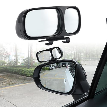 LivTee Blind Spot Mirror, Double Adjustable Mounted Blindspot Mirror HD Glass Wide Angle View, Universal, Left - size: Double-Left